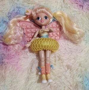 Fidget Fairy Doll with Pink Wings and Yellow Dress